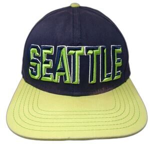 Seattle Snapback Hat Multicolor One Size Embroidered Flat Brim Outdoor